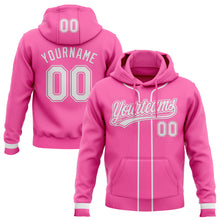 Load image into Gallery viewer, Custom Stitched Pink White-Pink Baseball Pullover Sweatshirt Hoodie
