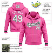Load image into Gallery viewer, Custom Stitched Pink White-Black Baseball Pullover Sweatshirt Hoodie
