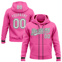 Load image into Gallery viewer, Custom Stitched Pink White-Black Baseball Pullover Sweatshirt Hoodie
