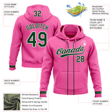 Load image into Gallery viewer, Custom Stitched Pink Green-White Baseball Pullover Sweatshirt Hoodie
