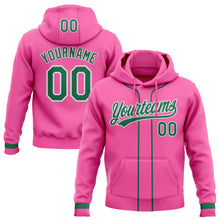 Load image into Gallery viewer, Custom Stitched Pink Kelly Green-White Baseball Pullover Sweatshirt Hoodie
