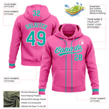 Load image into Gallery viewer, Custom Stitched Pink Aqua-White Baseball Pullover Sweatshirt Hoodie
