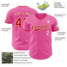 Загрузить изображение в средство просмотра галереи, Custom Pink Red-White Authentic Baseball Jersey
