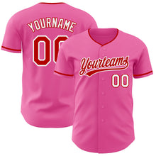 Загрузить изображение в средство просмотра галереи, Custom Pink Red-White Authentic Baseball Jersey
