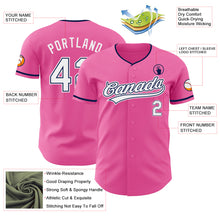 Laden Sie das Bild in den Galerie-Viewer, Custom Pink White-Navy Authentic Baseball Jersey
