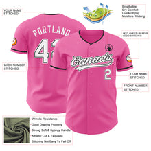 Load image into Gallery viewer, Custom Pink White-Black Authentic Baseball Jersey
