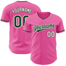 Load image into Gallery viewer, Custom Pink Green-White Authentic Baseball Jersey
