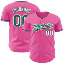 Laden Sie das Bild in den Galerie-Viewer, Custom Pink Kelly Green-White Authentic Baseball Jersey
