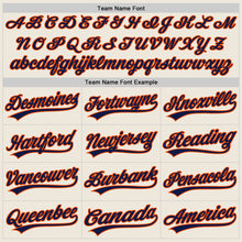Charger l'image dans la galerie, Custom Cream Navy Pinstripe Orange-Navy Authentic Baseball Jersey
