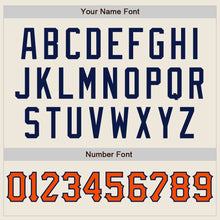 Charger l'image dans la galerie, Custom Cream Navy Pinstripe Orange-Navy Authentic Baseball Jersey
