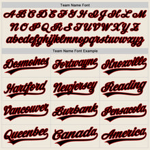 Load image into Gallery viewer, Custom Cream Black Pinstripe Black-Red Authentic Baseball Jersey
