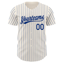 Загрузить изображение в средство просмотра галереи, Custom Cream Royal Pinstripe Royal Authentic Baseball Jersey
