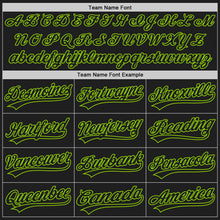 Load image into Gallery viewer, Custom Black Neon Green Pinstripe Neon Green Authentic Baseball Jersey
