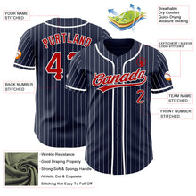 Charger l'image dans la galerie, Custom Navy White Pinstripe Red-White Authentic Baseball Jersey

