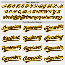 Load image into Gallery viewer, Custom White Brown Pinstripe Brown-Yellow Authentic Baseball Jersey
