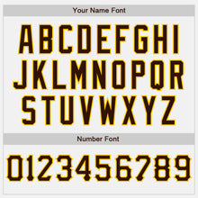Load image into Gallery viewer, Custom White Brown Pinstripe Brown-Yellow Authentic Baseball Jersey
