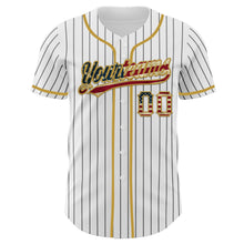 Charger l'image dans la galerie, Custom White Black Pinstripe Vintage USA Flag-Old Gold Authentic Baseball Jersey
