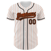 Charger l'image dans la galerie, Custom White Orange Pinstripe Black-Orange Authentic Baseball Jersey
