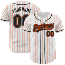 Charger l'image dans la galerie, Custom White Orange Pinstripe Black-Orange Authentic Baseball Jersey
