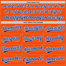 Laden Sie das Bild in den Galerie-Viewer, Custom Orange White Pinstripe Royal-White Authentic Baseball Jersey
