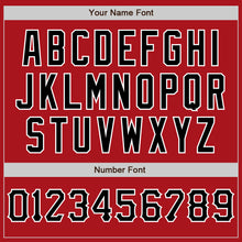 Load image into Gallery viewer, Custom Red Black Pinstripe Black-White Authentic Baseball Jersey
