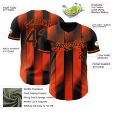Laden Sie das Bild in den Galerie-Viewer, Custom Black-Orange Gradient Classic Vertical Stripe Authentic Baseball Jersey
