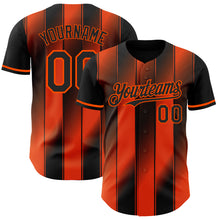 Laden Sie das Bild in den Galerie-Viewer, Custom Black-Orange Gradient Classic Vertical Stripe Authentic Baseball Jersey
