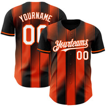 Загрузить изображение в средство просмотра галереи, Custom Black White-Orange Gradient Classic Vertical Stripe Authentic Baseball Jersey

