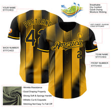Laden Sie das Bild in den Galerie-Viewer, Custom Black-Gold Gradient Classic Vertical Stripe Authentic Baseball Jersey
