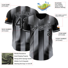 Laden Sie das Bild in den Galerie-Viewer, Custom Black-Gray Gradient Classic Vertical Stripe Authentic Baseball Jersey
