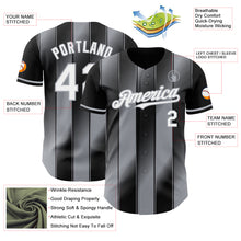 Laden Sie das Bild in den Galerie-Viewer, Custom Black White-Gray Gradient Classic Vertical Stripe Authentic Baseball Jersey

