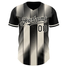 Load image into Gallery viewer, Custom Black Cream-Cream Gradient Classic Vertical Stripe Authentic Baseball Jersey
