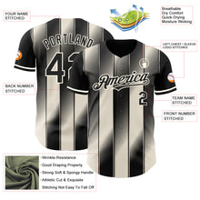Load image into Gallery viewer, Custom Black Cream-Cream Gradient Classic Vertical Stripe Authentic Baseball Jersey
