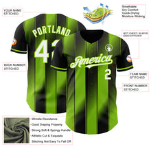 Load image into Gallery viewer, Custom Black White-Neon Green Gradient Classic Vertical Stripe Authentic Baseball Jersey
