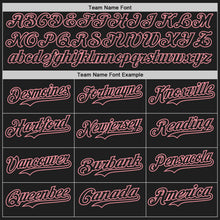 Laden Sie das Bild in den Galerie-Viewer, Custom Black-Medium Pink Gradient Classic Vertical Stripe Authentic Baseball Jersey
