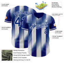 Laden Sie das Bild in den Galerie-Viewer, Custom Royal-White Gradient Classic Vertical Stripe Authentic Baseball Jersey
