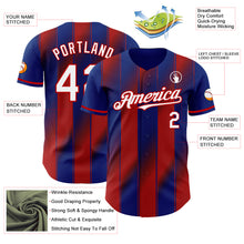 Load image into Gallery viewer, Custom Royal White-Red Gradient Classic Vertical Stripe Authentic Baseball Jersey
