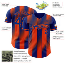 Charger l'image dans la galerie, Custom Royal-Orange Gradient Classic Vertical Stripe Authentic Baseball Jersey
