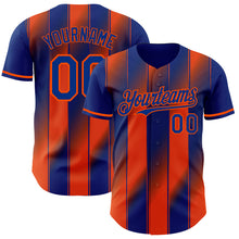 Charger l'image dans la galerie, Custom Royal-Orange Gradient Classic Vertical Stripe Authentic Baseball Jersey
