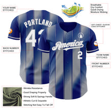 Load image into Gallery viewer, Custom Royal White-Gray Gradient Classic Vertical Stripe Authentic Baseball Jersey
