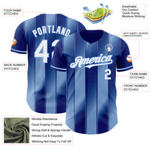 Load image into Gallery viewer, Custom Royal White-Light Blue Gradient Classic Vertical Stripe Authentic Baseball Jersey
