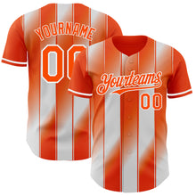 Load image into Gallery viewer, Custom Orange-White Gradient Classic Vertical Stripe Authentic Baseball Jersey

