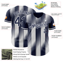 Laden Sie das Bild in den Galerie-Viewer, Custom Navy-White Gradient Classic Vertical Stripe Authentic Baseball Jersey
