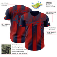 Загрузить изображение в средство просмотра галереи, Custom Navy-Red Gradient Classic Vertical Stripe Authentic Baseball Jersey
