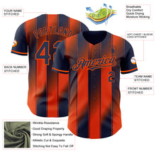 Laden Sie das Bild in den Galerie-Viewer, Custom Navy-Orange Gradient Classic Vertical Stripe Authentic Baseball Jersey
