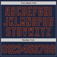 Laden Sie das Bild in den Galerie-Viewer, Custom Navy-Orange Gradient Classic Vertical Stripe Authentic Baseball Jersey
