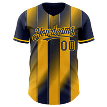 Charger l'image dans la galerie, Custom Navy-Gold Gradient Classic Vertical Stripe Authentic Baseball Jersey
