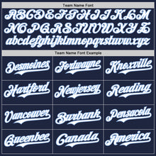 Load image into Gallery viewer, Custom Navy White-Light Blue Gradient Classic Vertical Stripe Authentic Baseball Jersey
