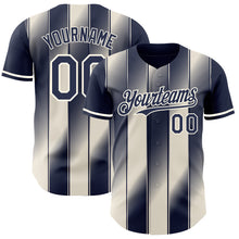 Laden Sie das Bild in den Galerie-Viewer, Custom Navy Cream-Cream Gradient Classic Vertical Stripe Authentic Baseball Jersey
