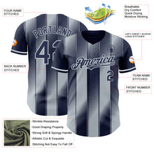 Laden Sie das Bild in den Galerie-Viewer, Custom Navy-Silver Gradient Classic Vertical Stripe Authentic Baseball Jersey
